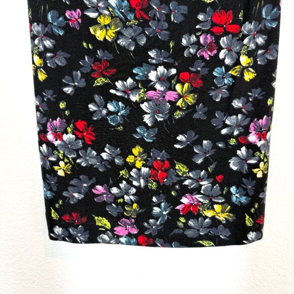 French Connection Y2K Strapless Tube Top Dress Black Jersey Floral Medium - Picture 4 of 9
